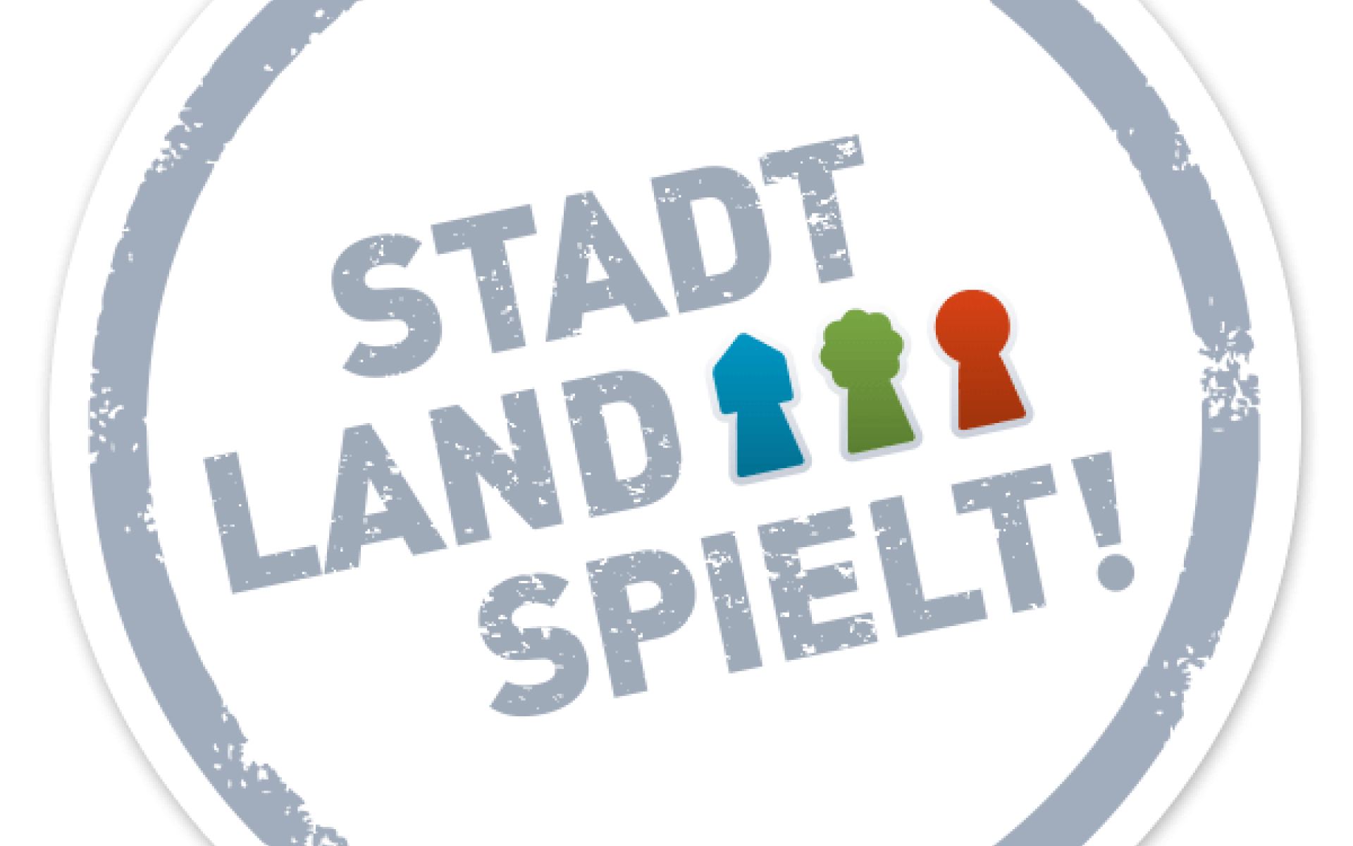 Rundes Logo mit Spielkegeln